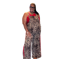 Plus Size Leopard Printed Overall Jumpsuit