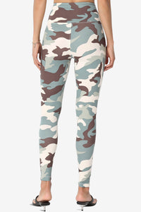 Military Camouflage High Rise Microfiber Full Length Leggings