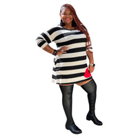 Plus size Black and White Love Dress - Fabulously Dressed Boutique