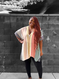 Women's Multicolored Striped Kimono - Fabulously Dressed Boutique