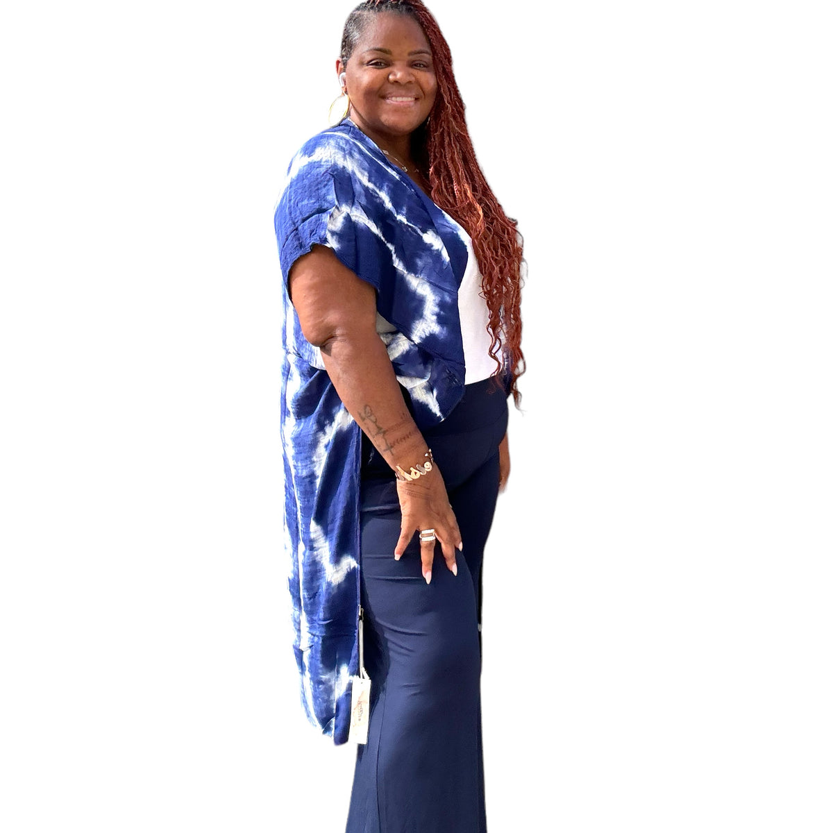 Women's Tie Dye with Crochet Accent Kimono - Fabulously Dressed Boutique