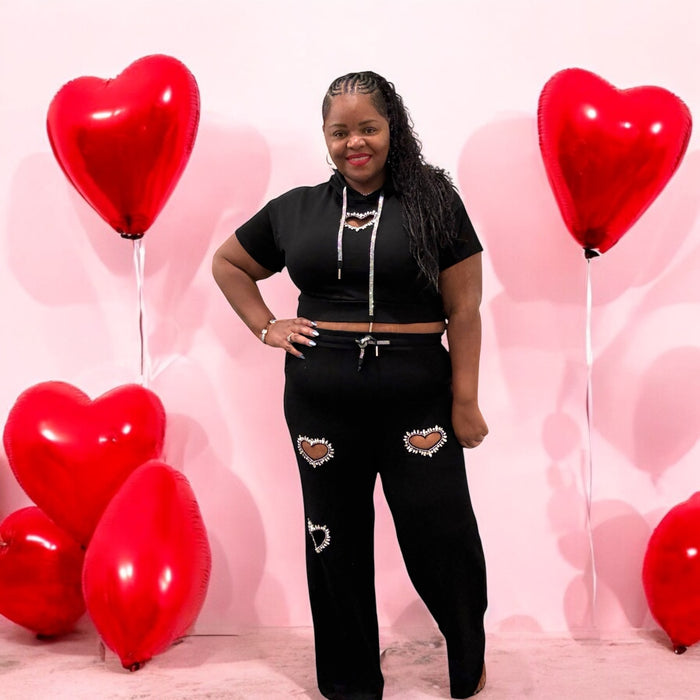 Plus Size All Hearts Bling Set - Fabulously Dressed Boutique