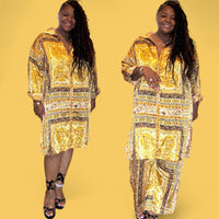 Plus Size Satin Luxe Multi Wear Gold Set