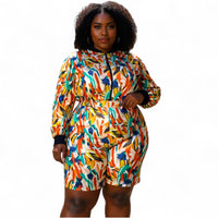 Plus Size 2 Piece Biker Short Set