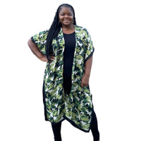 Women's One Size Long Open Front Leopard Print Kimono - Fabulously Dressed Boutique