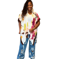 Women's Floral Watercolor Kimono - Fabulously Dressed Boutique
