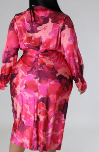 Women's Elegant in Pink Ruched Dress - Fabulously Dressed Boutique