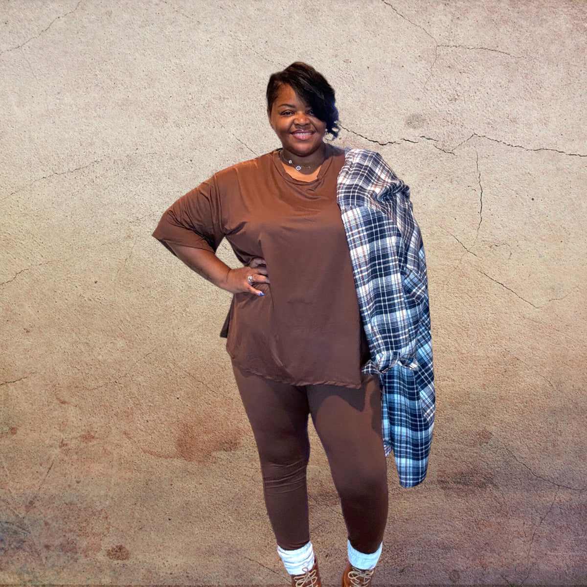 Plus Size Oversized T-shirt & Leggings Set - Fabulously Dressed Boutique