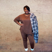 Plus Size Oversized T-shirt & Leggings Set - Fabulously Dressed Boutique