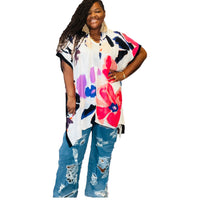Women's Floral Watercolor Kimono - Fabulously Dressed Boutique