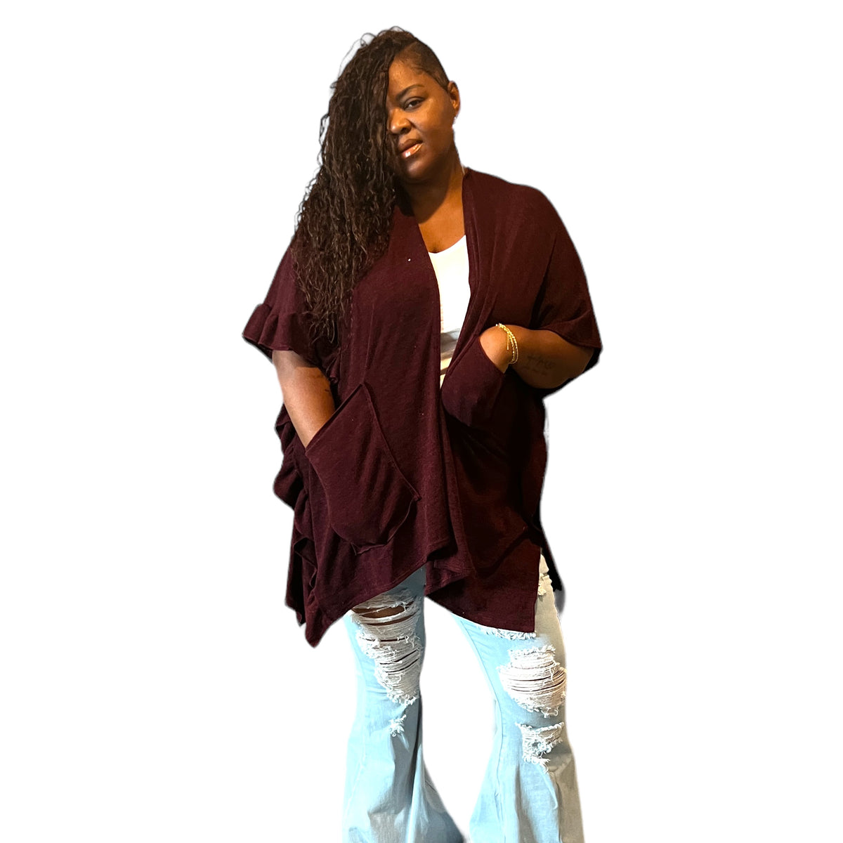 Plus Size Unique Asymmetrical Hem Sweater - Fabulously Dressed Boutique
