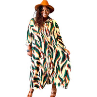 Women's Plus Size Brushed Long Sleeve Maxi Dress - Fabulously Dressed Boutique