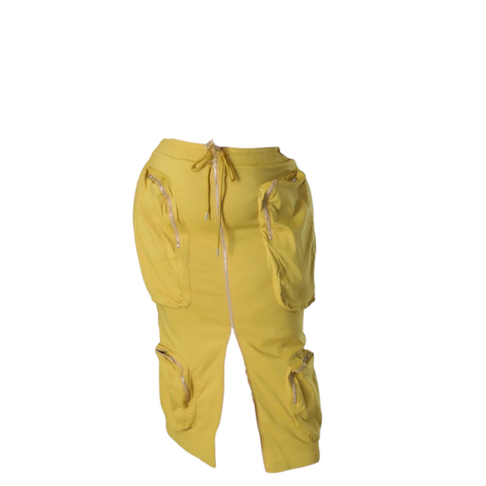 Womens Plus Size Zip Up Cargo Skirt