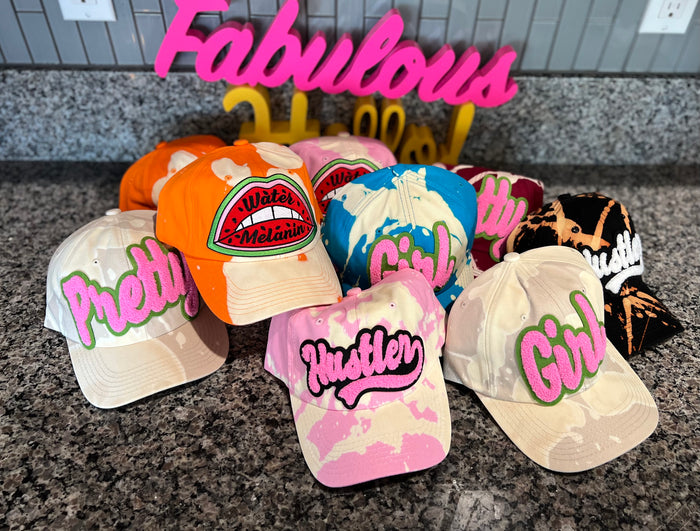 Custom Made Chenille Metal Back Hats - Fabulously Dressed Boutique