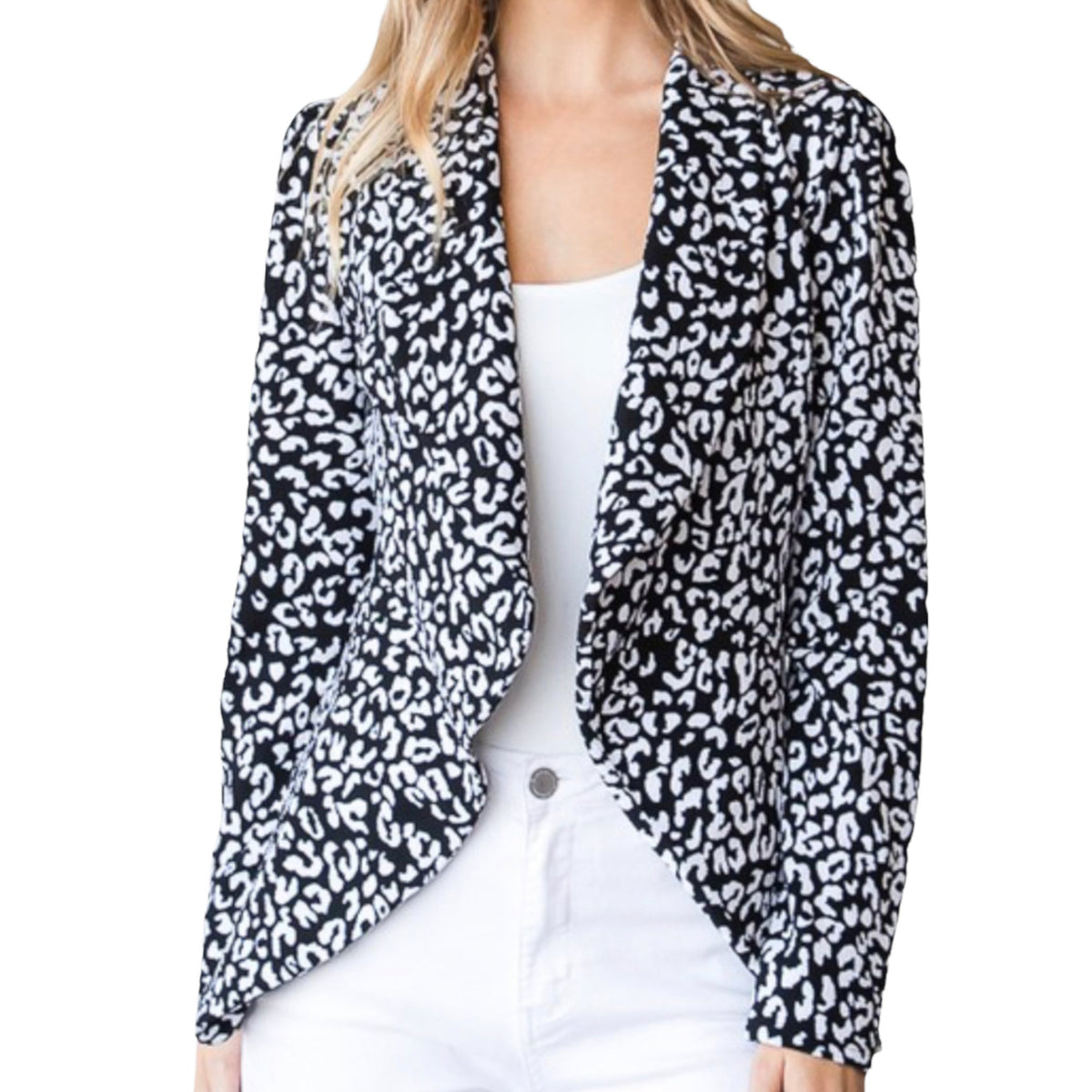 Black and White Animal Print Blazer/Jacket - Black and White Animal Print Blazer/JacketFabulously Dressed Boutique