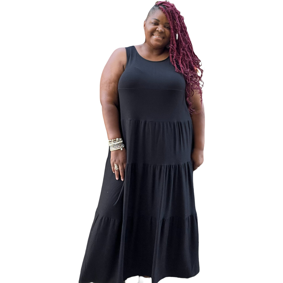 Black Fit & Flare Plus Size Maxi Dress - Fabulously Dressed Boutique