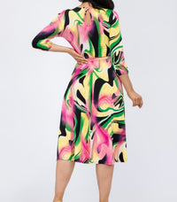 Brushed Print Plus Size Midi Dress - Fabulously Dressed Boutique