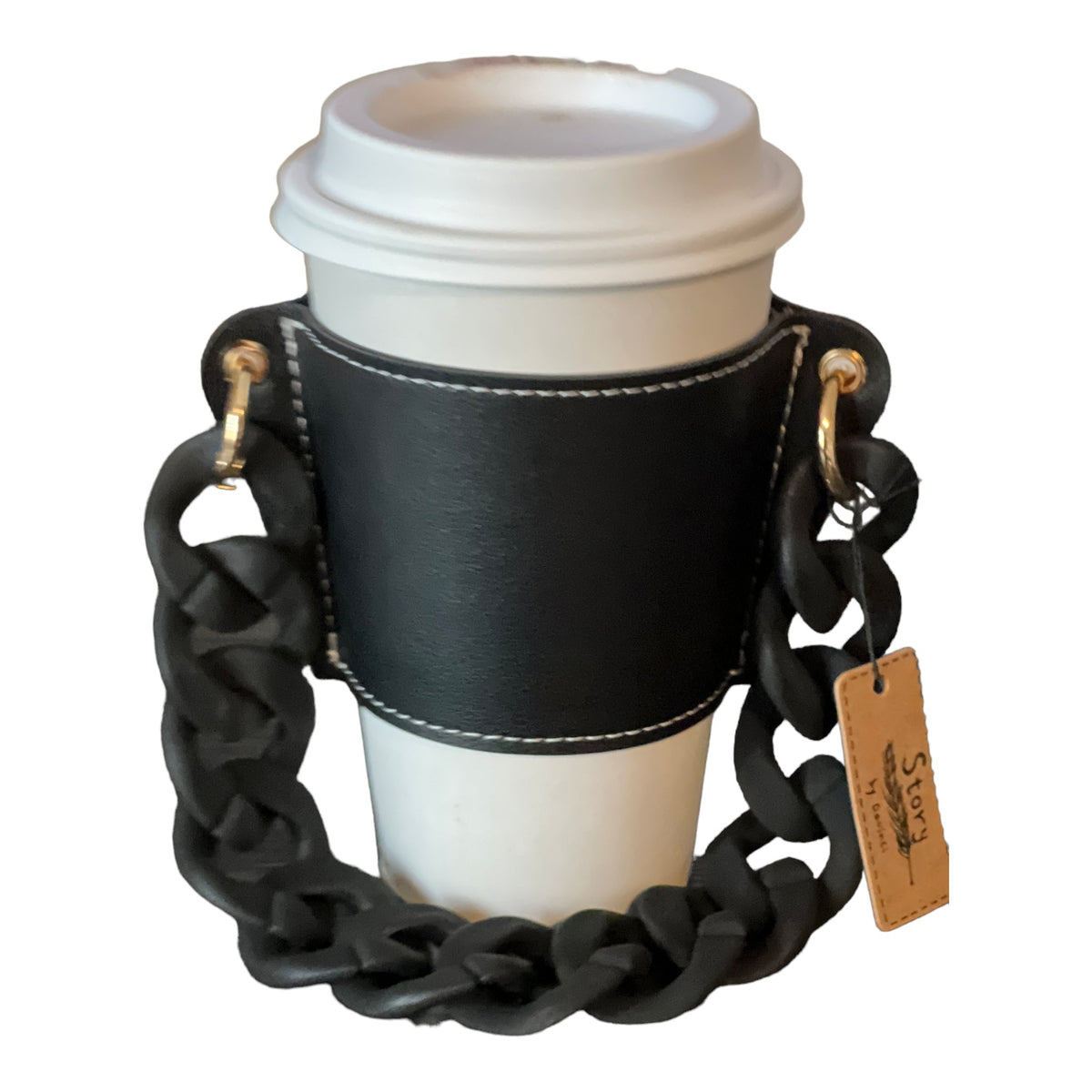 Coffee Cup Sleeve With Resin Chain Strap - Fabulously Dressed Boutique