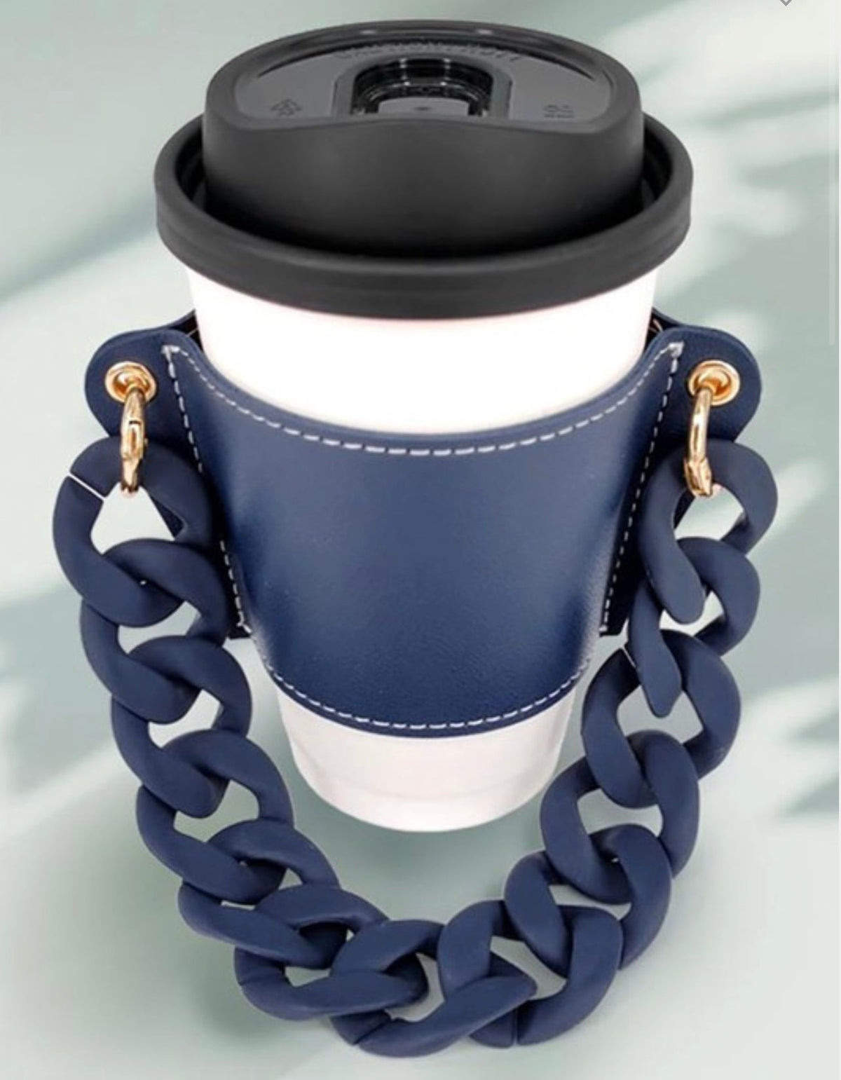 Coffee Cup Sleeve With Resin Chain Strap - Fabulously Dressed Boutique