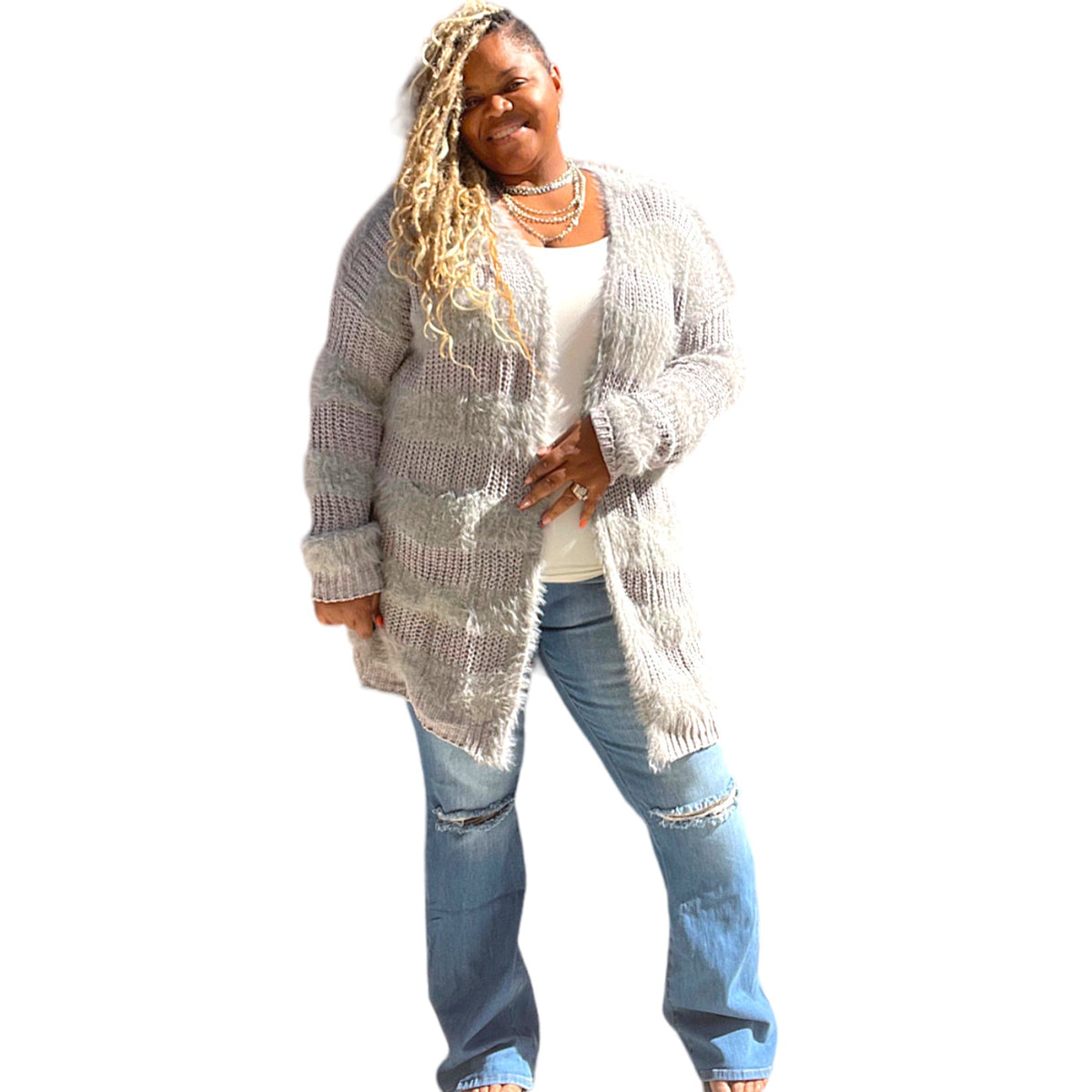 High Rise Plus Size Distressed Jeans - Fabulously Dressed Boutique