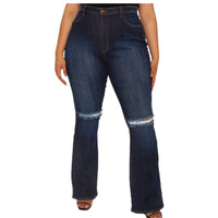 High Rise Plus Size Distressed Jeans - Fabulously Dressed Boutique