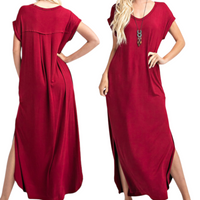 Plus Size Basic Maxi Dress With Pockets - Fabulously Dressed Boutique