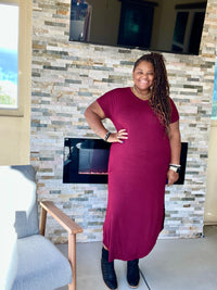 Plus Size Basic Maxi Dress With Pockets - Fabulously Dressed Boutique