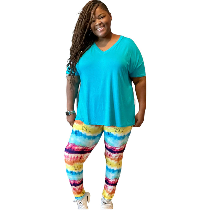 Mina Plus Size Tie Dye Legging Set - Fabulously Dressed Boutique