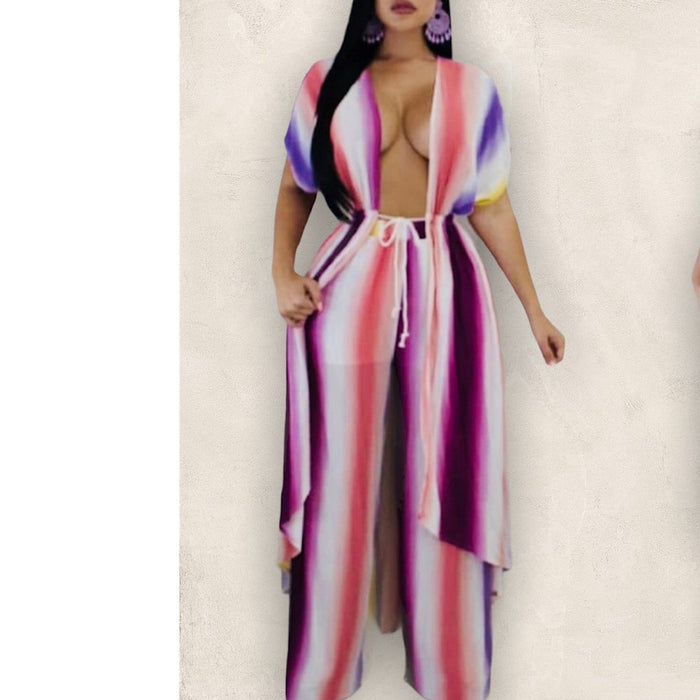 New 2 Piece Wide Leg And Cardigan Set - Fabulously Dressed Boutique