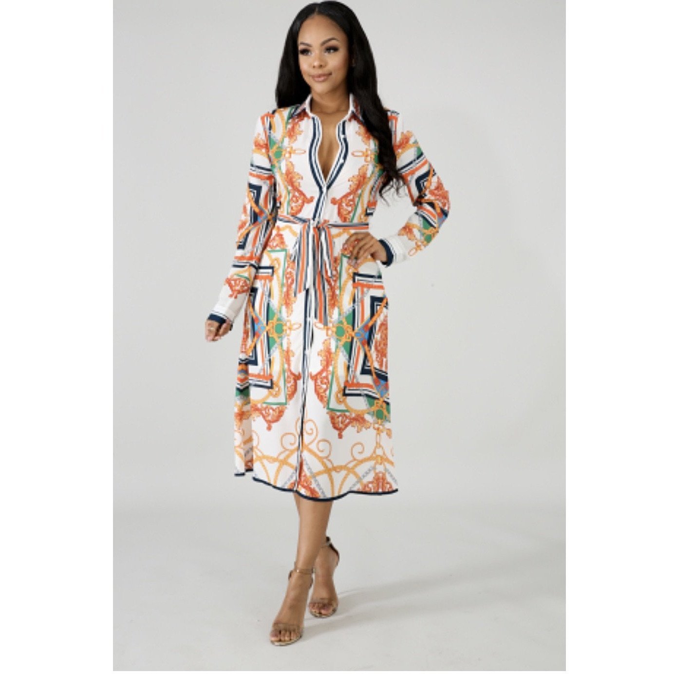 New Gorgeous Print Versatile Midi Dress or Duster - Fabulously Dressed Boutique 