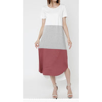New Stylish Color Block High Low Maxi - Fabulously Dressed Boutique