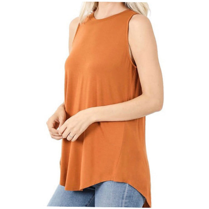 Plus Size Almond Hi Low Hem Tank - Fabulously Dressed Boutique