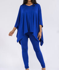 Plus Size Asymmetrical Hem Top and Pants Set - Fabulously Dressed Boutique