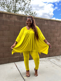 Plus Size Asymmetrical Hem Top and Pants Set - Fabulously Dressed Boutique