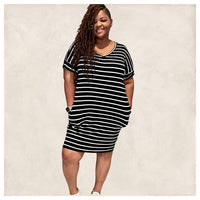 Everyday Basic Striped Tunic Dress - Fabulously Dressed Boutique