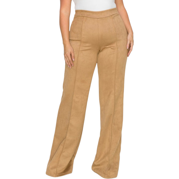 Plus Size High Waisted Faux Suede Pant - Fabulously Dressed Boutique