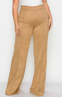Plus Size High Waisted Faux Suede Pant - Fabulously Dressed Boutique