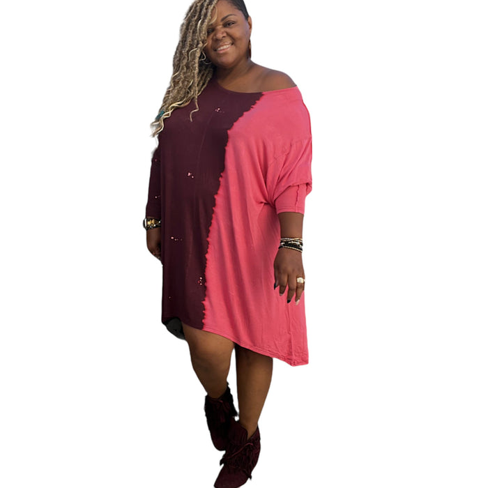 Plus Size Loose Fit Shirt Dress - Fabulously Dressed Boutique