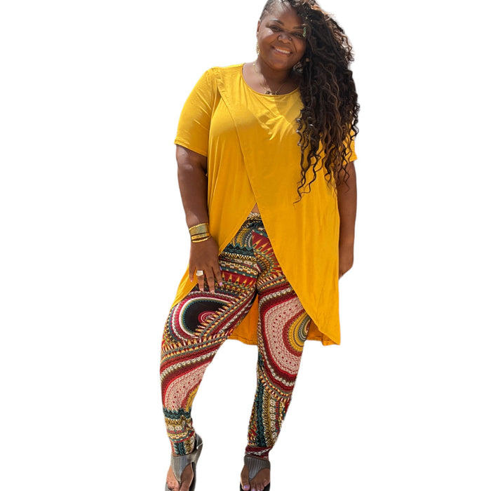 Plus Size Multi Print Pants With Pockets - Fabulously Dressed Boutique