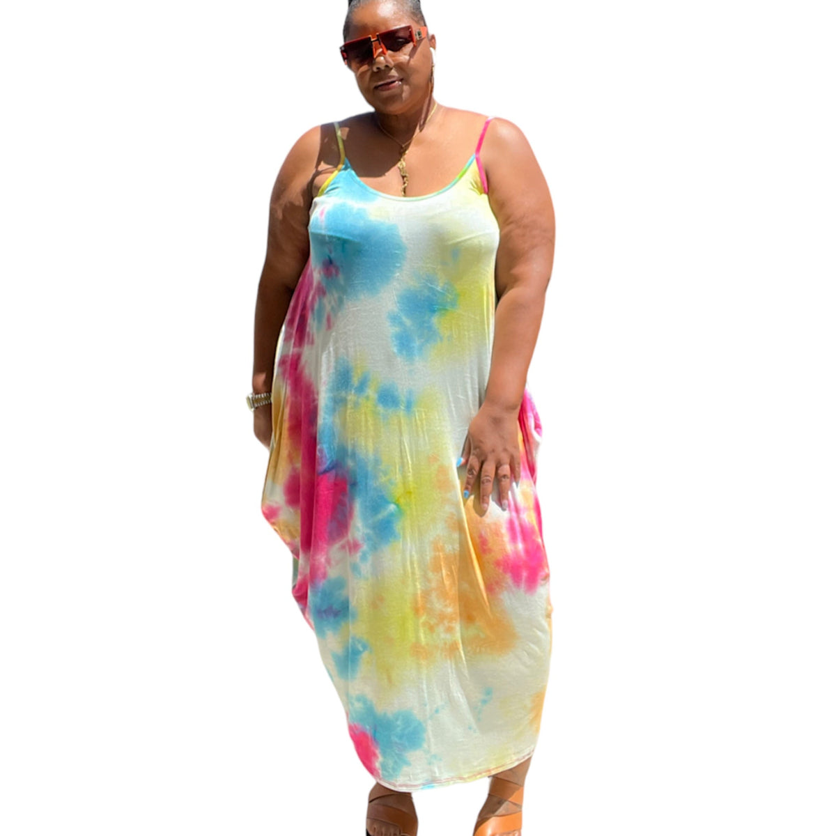Plus Size Shannon Tie Dye Maxi Dress - Fabulously Dressed Boutique