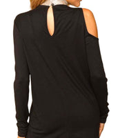 Plus Size Silver Trim Mockneck Top - Fabulously Dressed Boutique