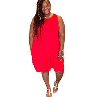 Plus Sleeveless Ruffled Hem Dress - Fabulously Dressed Boutique