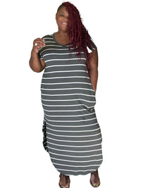 The Mia Striped Round Hem Maxi Dress - Fabulously Dressed Boutique