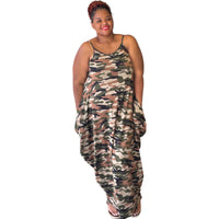 The Mira Camoflauge Maxi Dress With Pockets - Fabulously Dressed Boutique