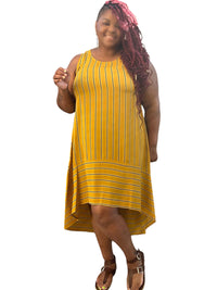 Casual Striped Plus Size Maxi Dress - Fabulously Dressed Boutique