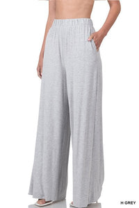 Gray Plus Size Wide Leg Pants - Fabulously Dressed Boutique