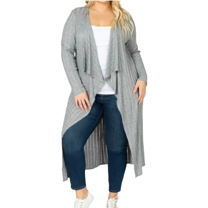 Women’s Long Sleeve Knotted Back Midi Cardigan - Fabulously Dressed Boutique