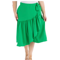 Women's Plus Size Airflow Midi Skirt With A Bow - Fabulously Dressed Boutique
