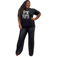 Plus Size Black Faux Leather Wide Leg Pants - Fabulously Dressed Boutique