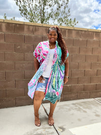 Women's Tropical Print Lightweight Kimono - Fabulously Dressed Boutique